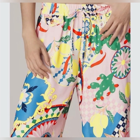 Anthropologie Maeve Straight Wide Leg Pull On Pants Pink Rose XS NWT - Picture 3 of 9